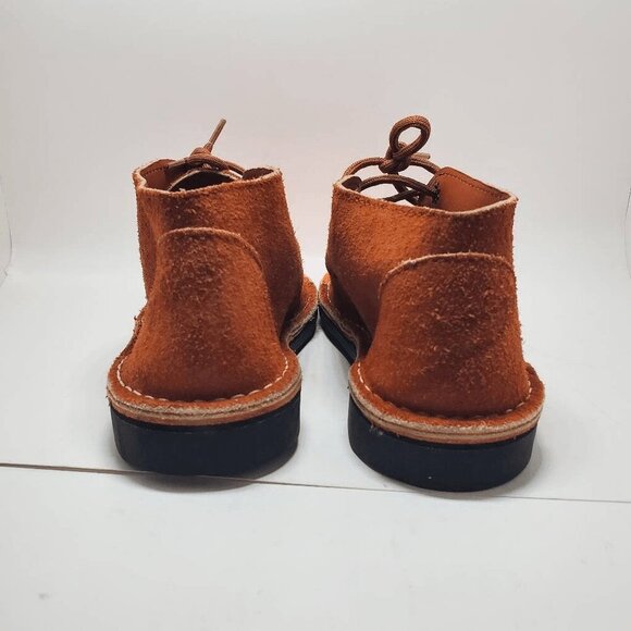 Brother Vellies Women's Leather Chukka Ankle Orange Cap Toe Lace Up Boots W7 M5 - Picture 4 of 8